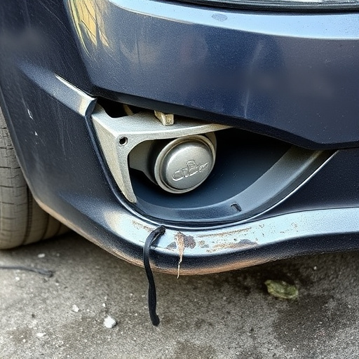 damaged car bumper