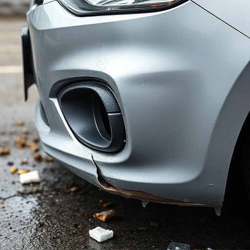 damaged car bumper