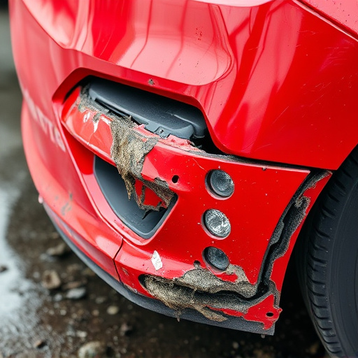 damaged car bumper