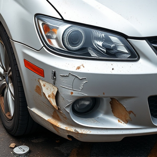 damaged car bumper