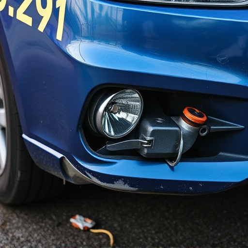 damaged car bumper
