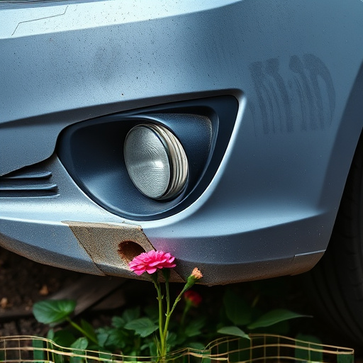 damaged car bumper