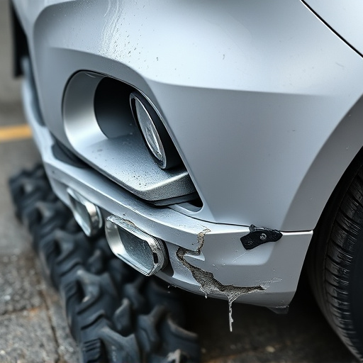 damaged car bumper