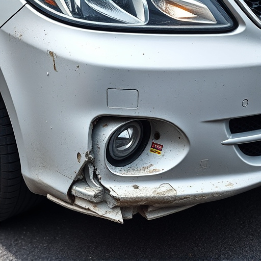 damaged car bumper