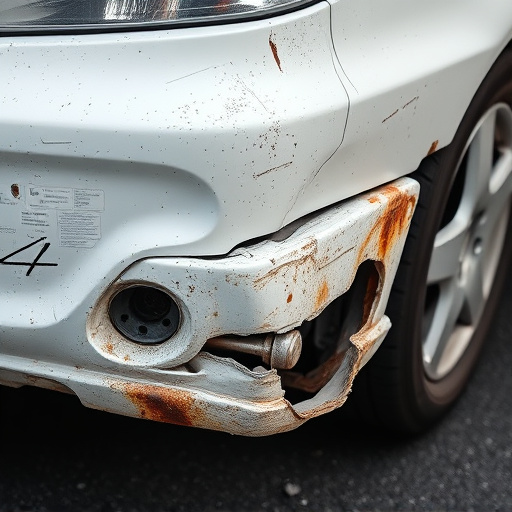 damaged car bumper