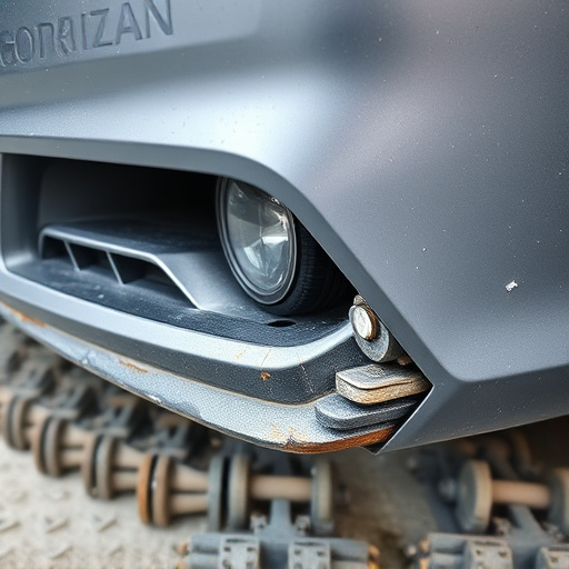 damaged car bumper