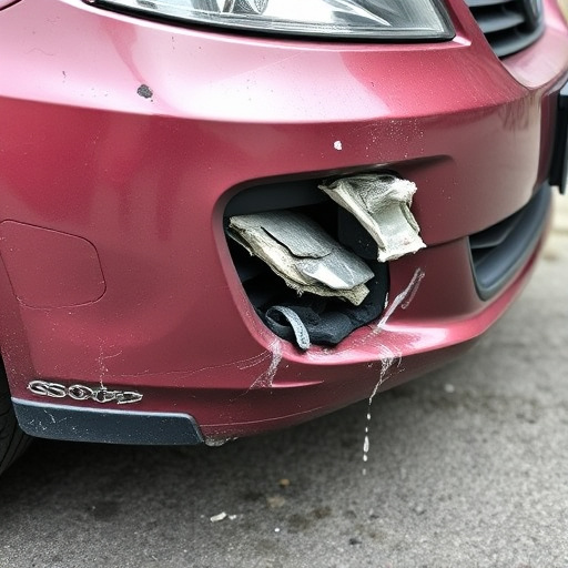 damaged car bumper