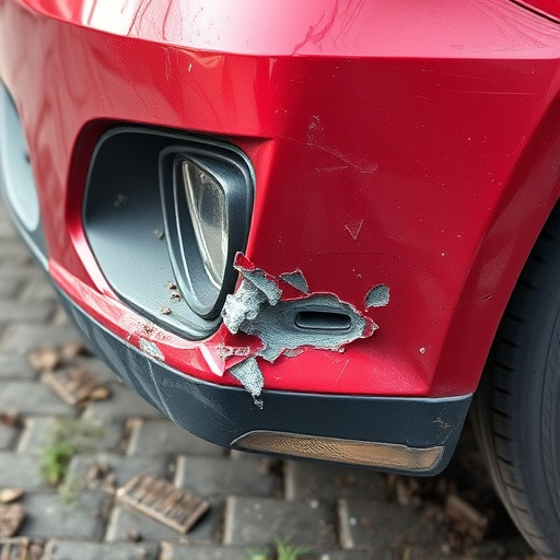 damaged car bumper