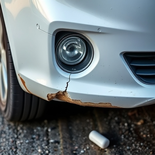 damaged car bumper