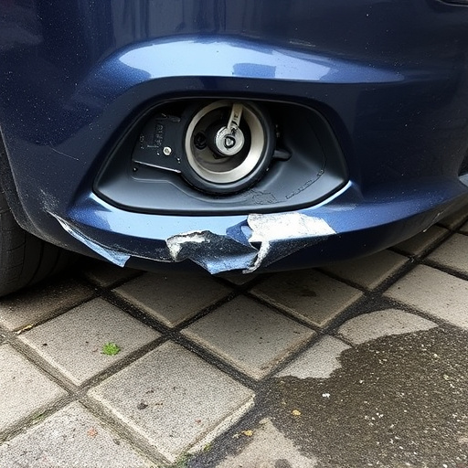 damaged car bumper