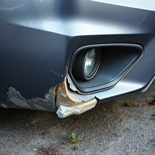 damaged car bumper