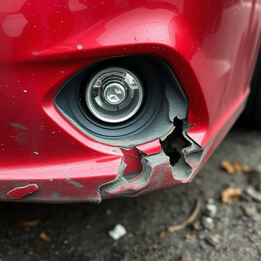 damaged car bumper