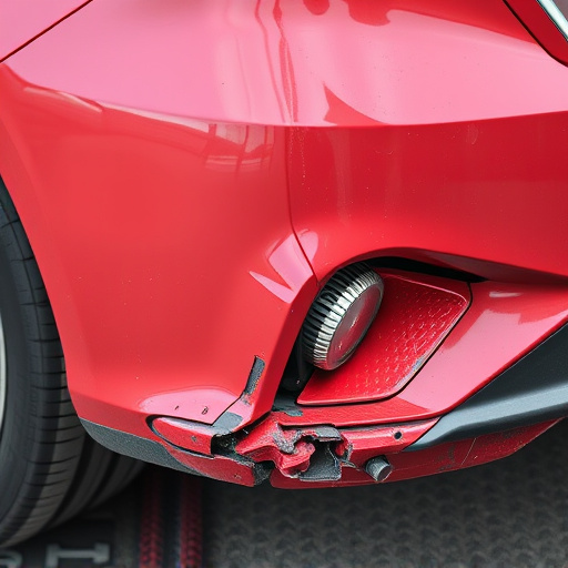 damaged car bumper