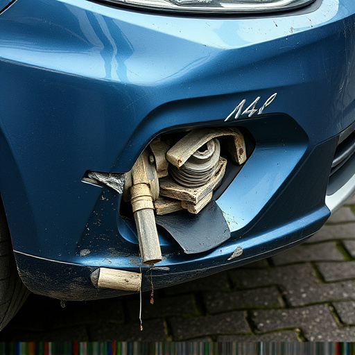 damaged car bumper