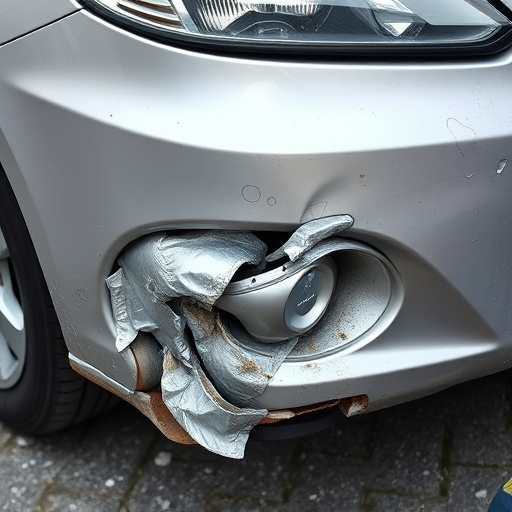 damaged car bumper