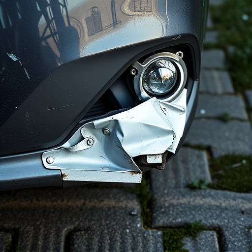 damaged car bumper