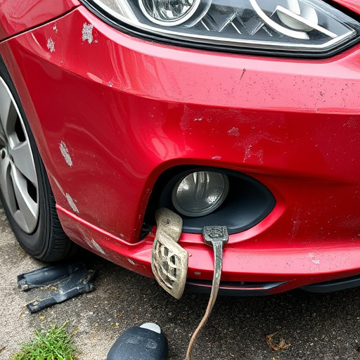 damaged car bumper