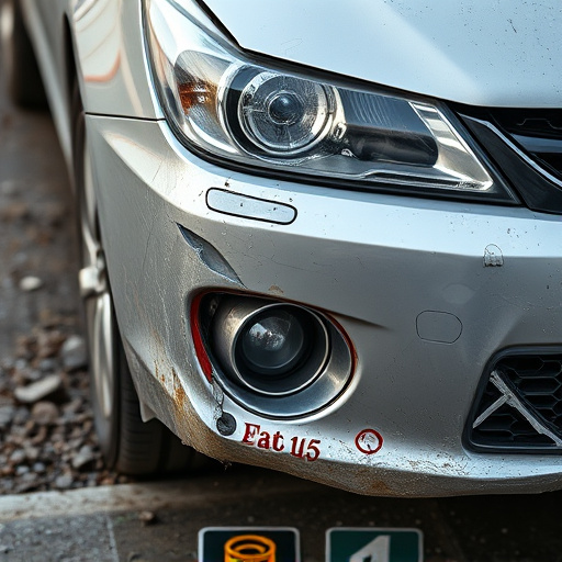 damaged car bumper