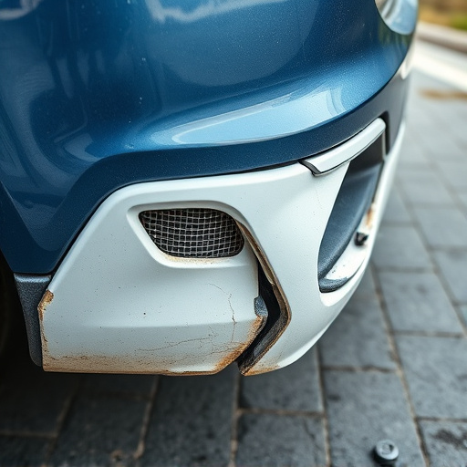 damaged car bumper