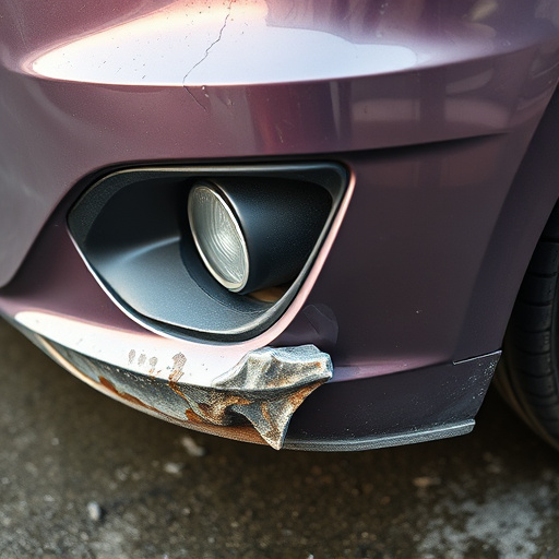 damaged car bumper