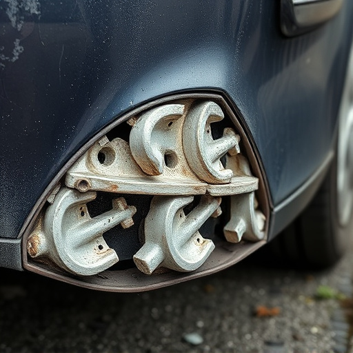 damaged car bumper