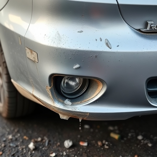 damaged car bumper
