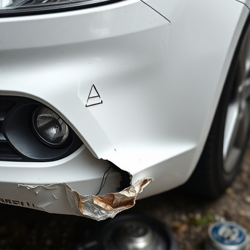 damaged car bumper