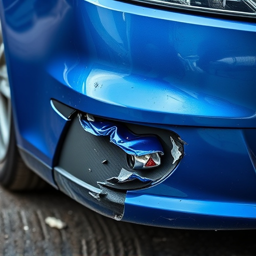 damaged car bumper