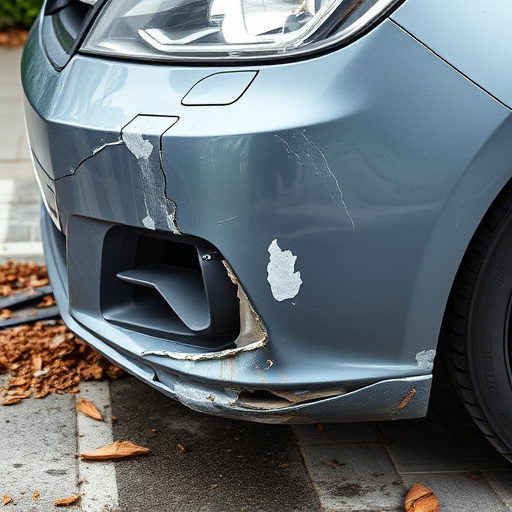 damaged car bumper