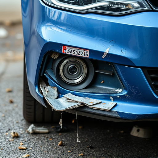 damaged car bumper