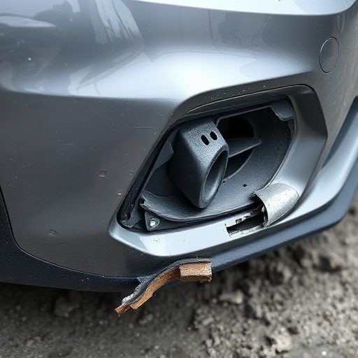 damaged car bumper