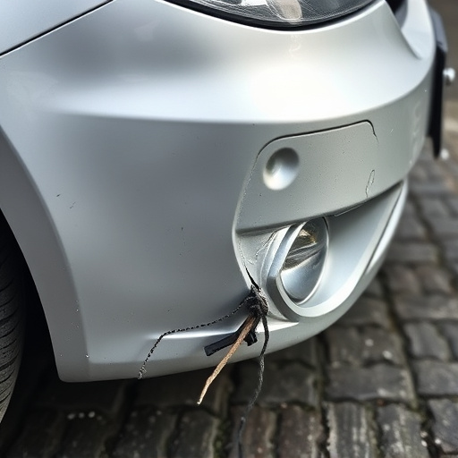 damaged car bumper