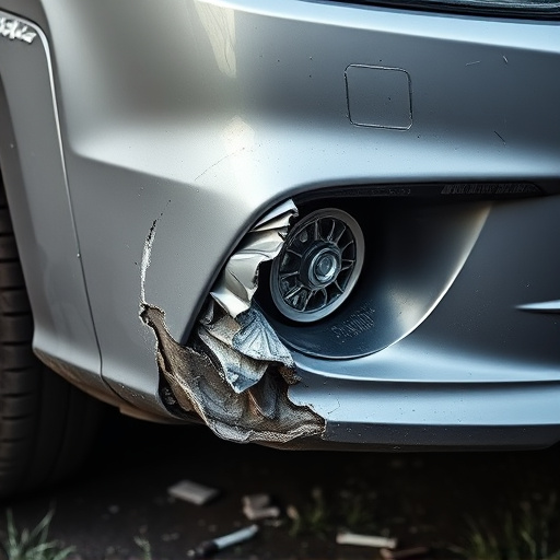 damaged car bumper