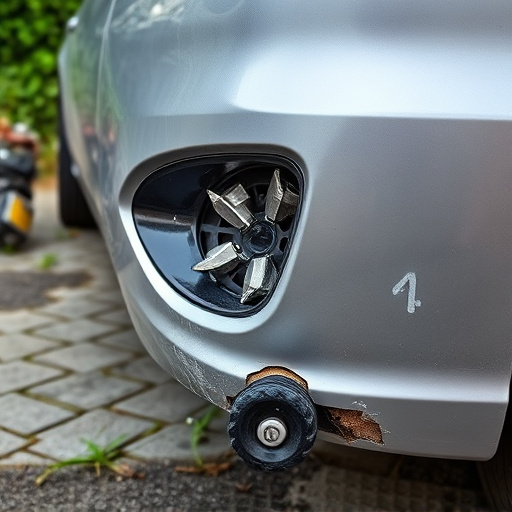 damaged car bumper
