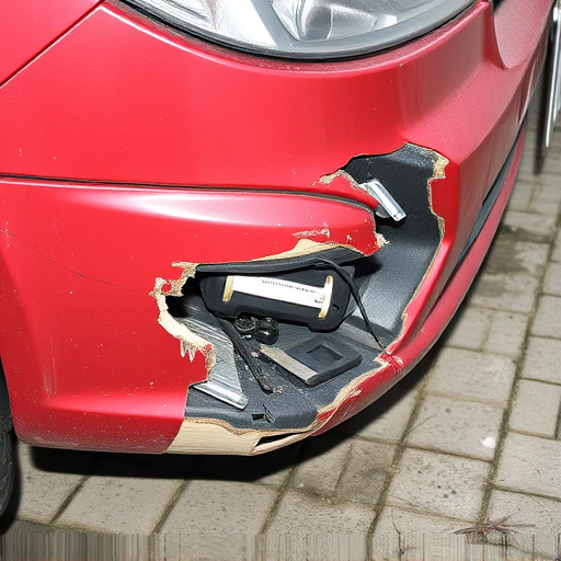 damaged car bumper
