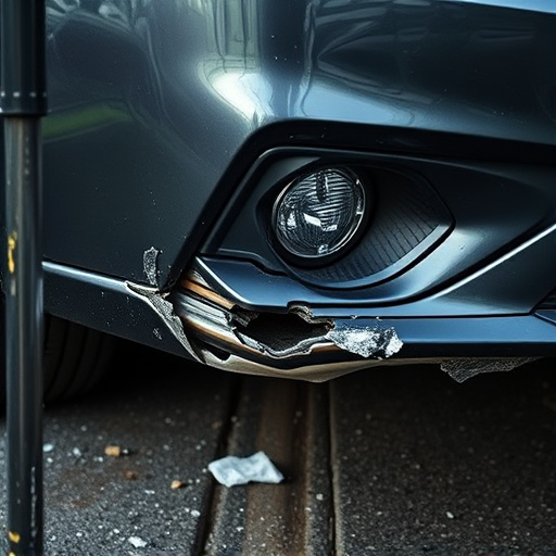 damaged car bumper