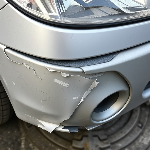 damaged car bumper
