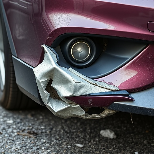 damaged car bumper