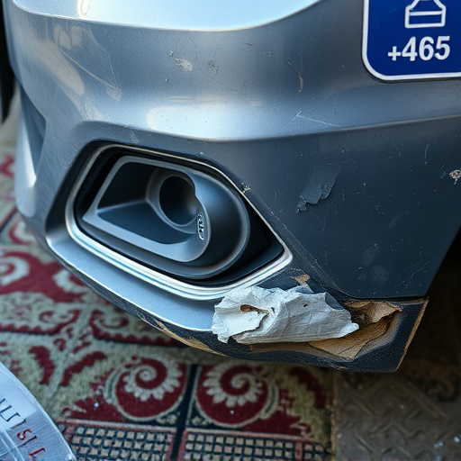 damaged car bumper