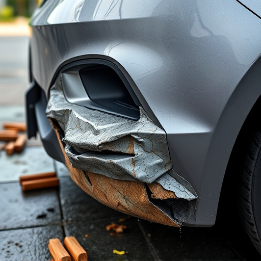 damaged car bumper