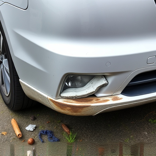 damaged car bumper