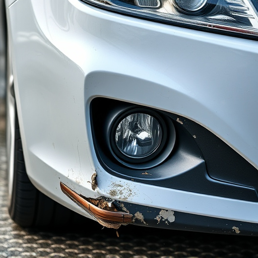 damaged car bumper