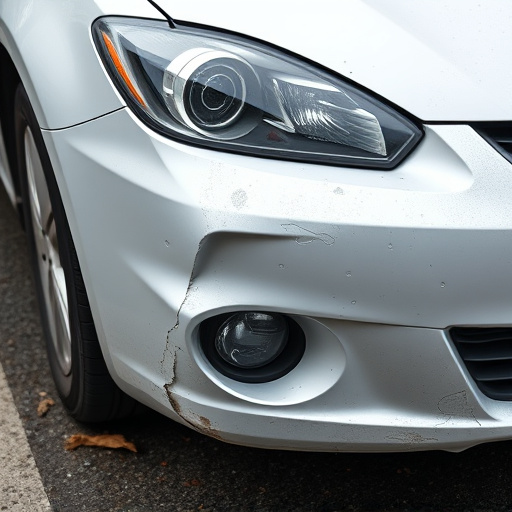 damaged car bumper