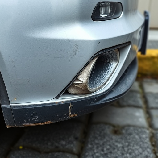 damaged car bumper