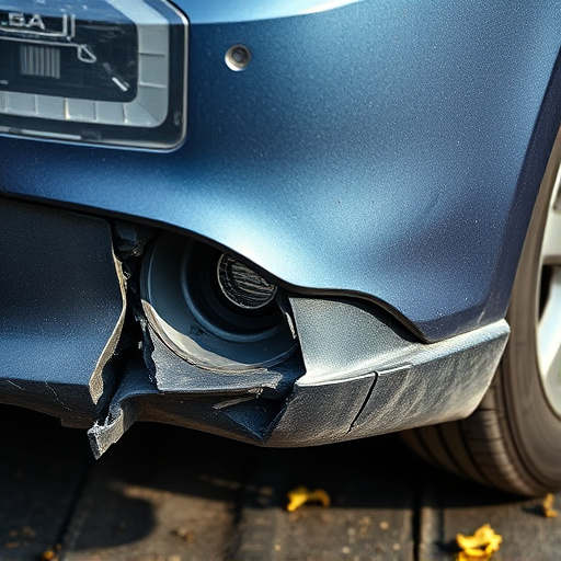 damaged car bumper