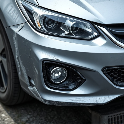damaged car bumper