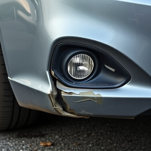 damaged car bumper
