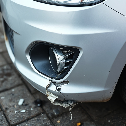 damaged car bumper