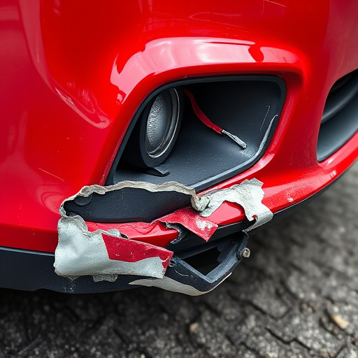 damaged car bumper