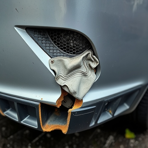 damaged car bumper